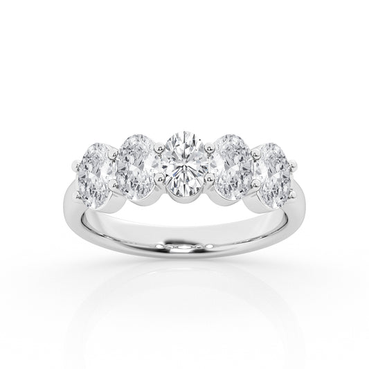 2.00 cttw - Oval - 5 Stone Engagement Ring