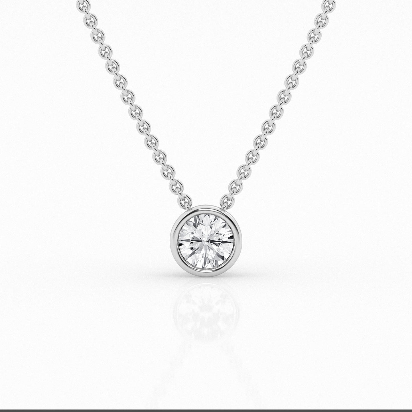 0.50 ct Round Centre Stone - Bezel Pendant