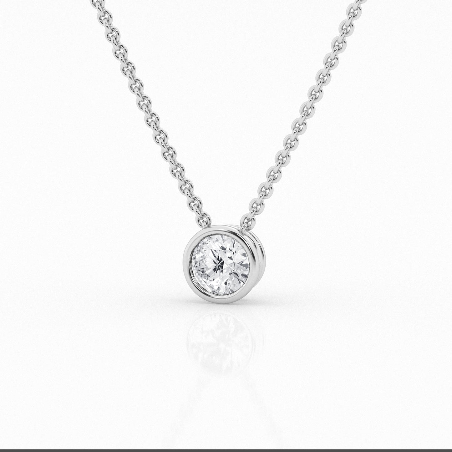 0.50 ct Round Centre Stone - Bezel Pendant