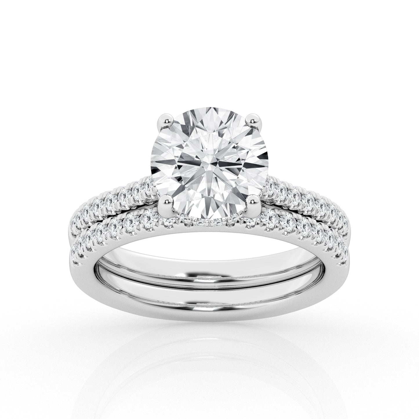 2.50 cttw Hidden Halo Bridal Ring with 2.00 ct Round Center Stone