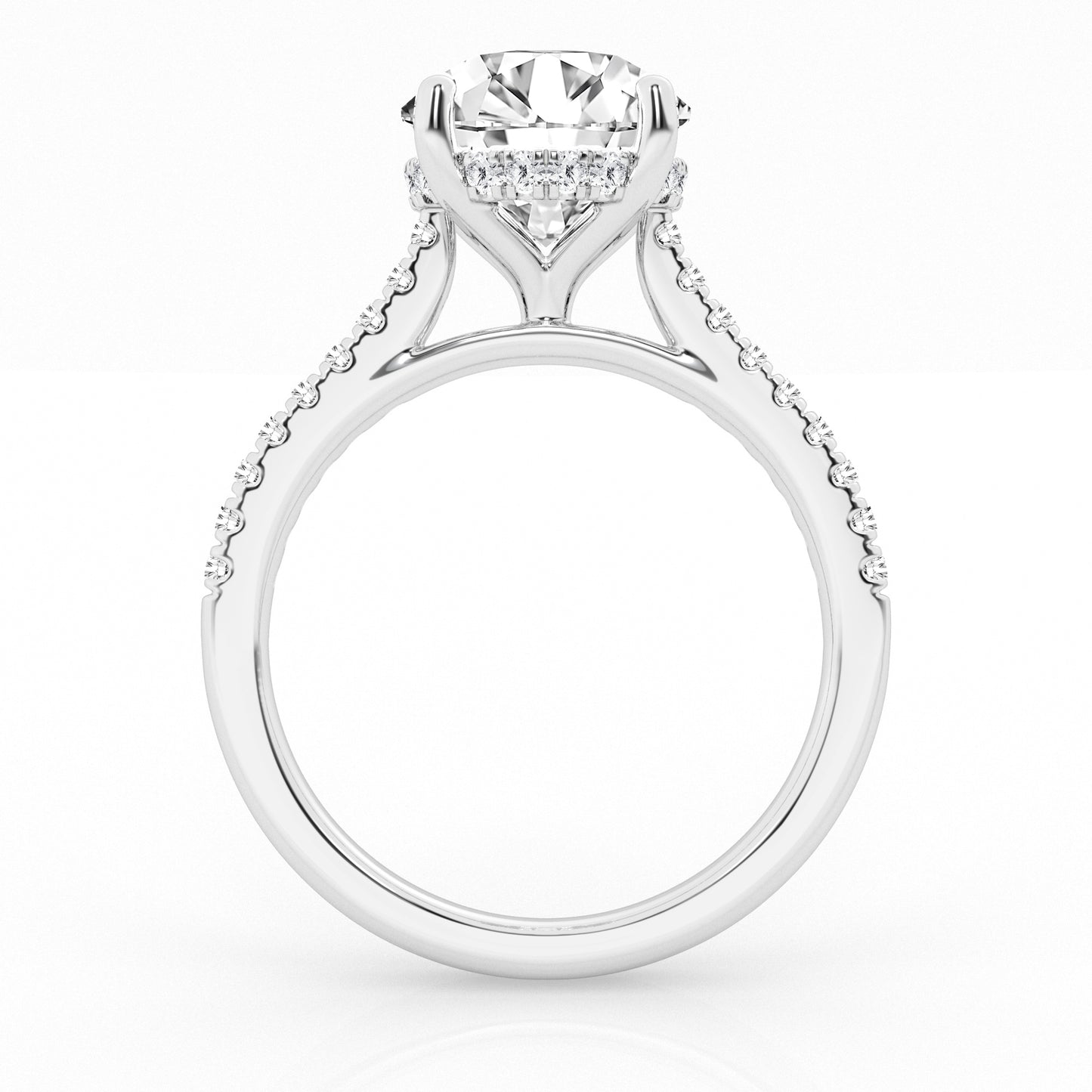 4.50 cttw Hidden Halo Bridal Ring with 4.00 center Round