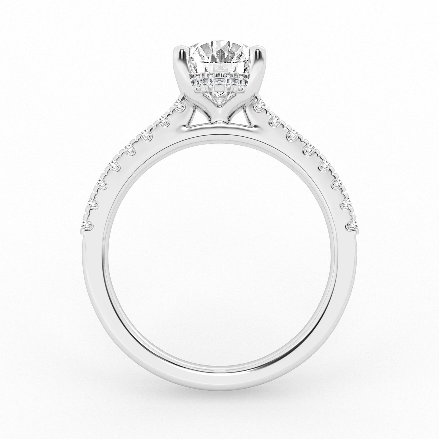 4.50 cttw Hidden Halo Bridal Ring with 4.00  center Oval