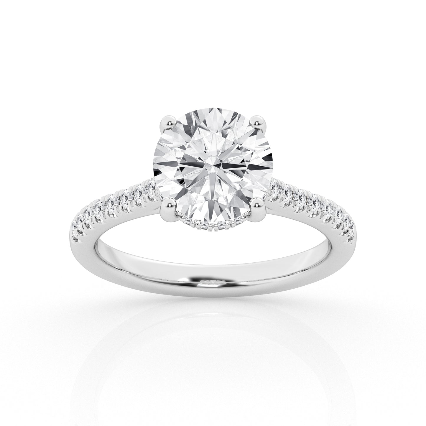 5.50 cttw Hidden Halo Bridal Ring with 5.00  center Round