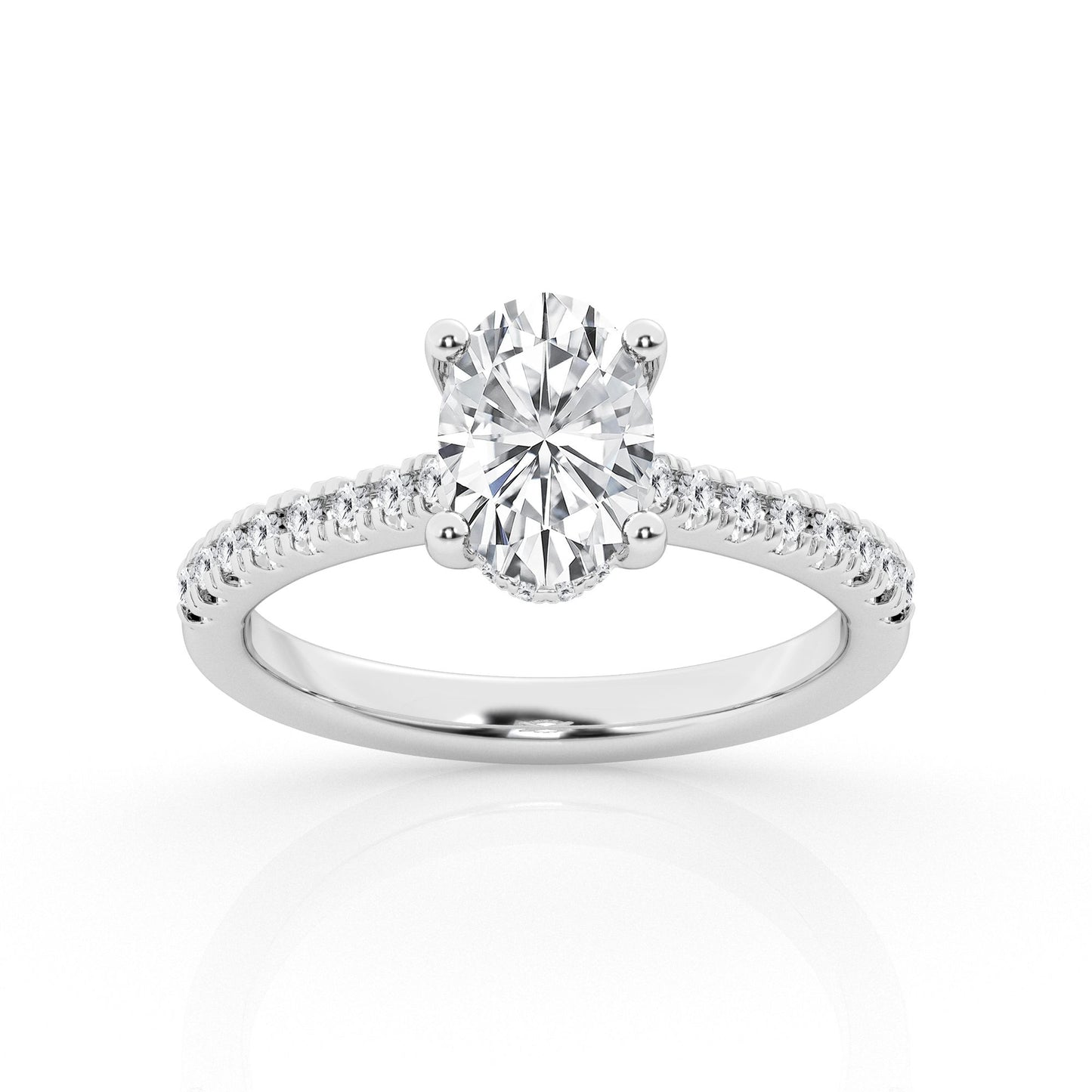 5.50 cttw Hidden Halo Bridal Ring with 5.00 center Oval