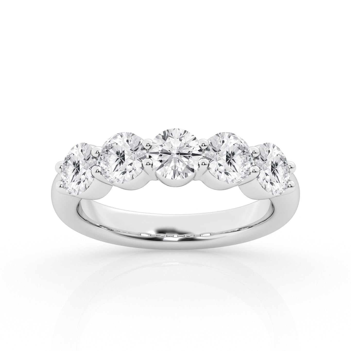 3.50 cttw - Round - 5 Stone Engagement Ring