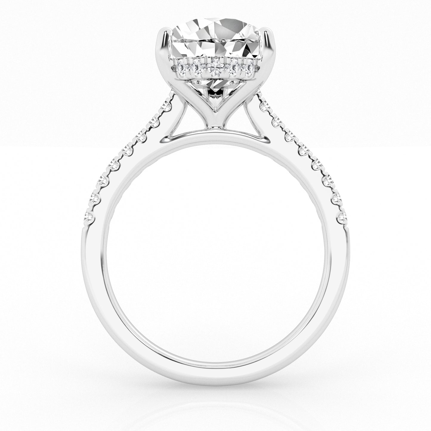 3.00 cttw Hidden Halo Bridal Ring with 2.50 ct Pear Center Stone
