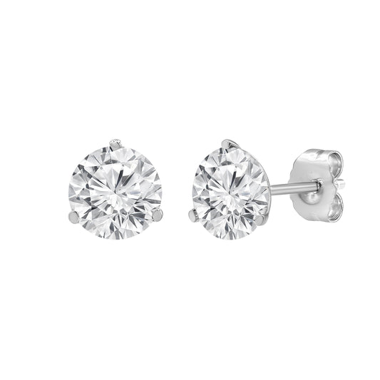 1.00 cttw 3-Prong Martini Studs - Round