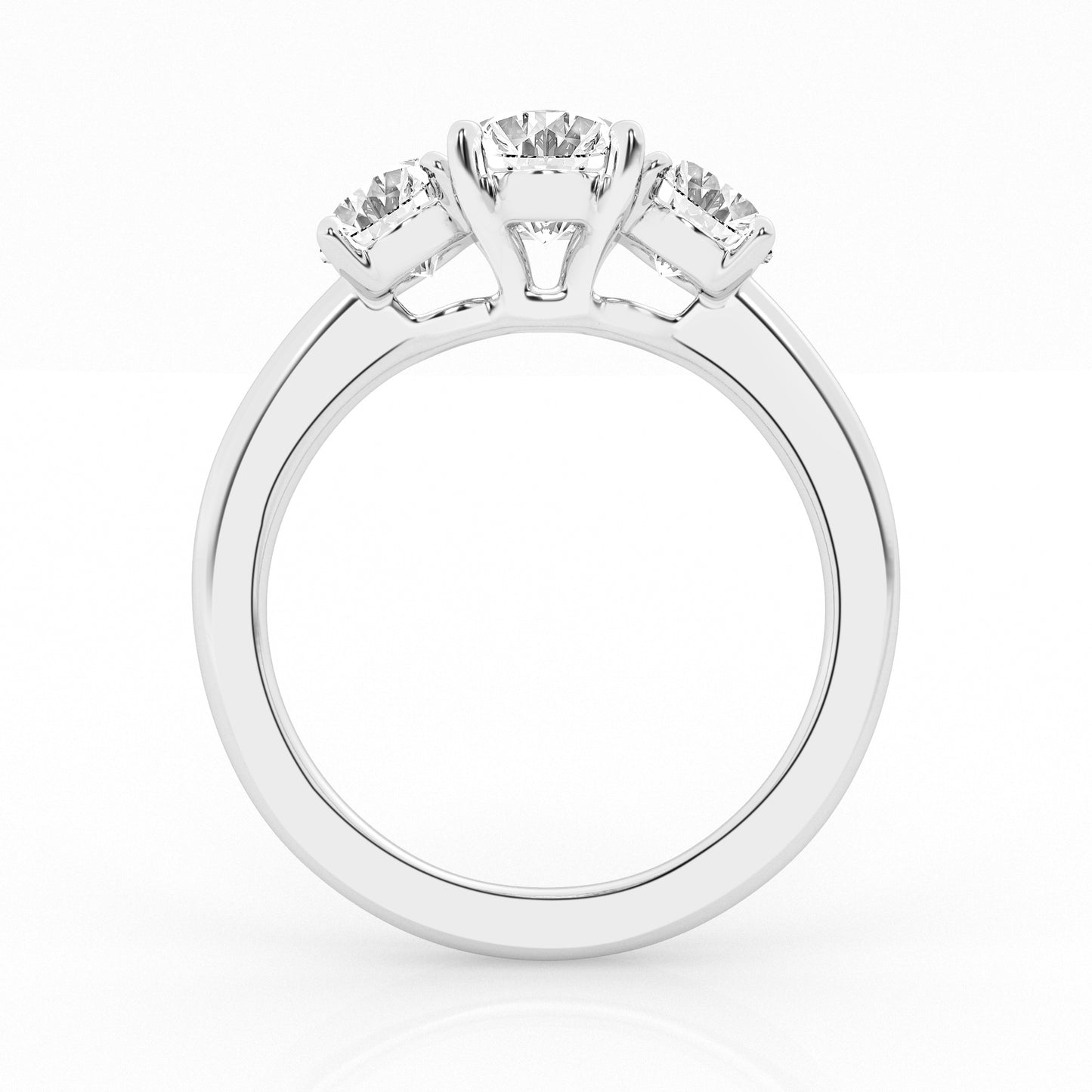 3.00 cttw  3 stone Ring with 1.50 ct Oval Center Stone