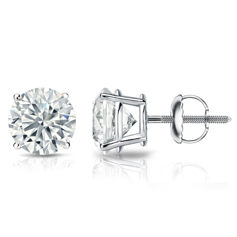 1 1/2 ct Lab Grown Stud Earrings Basket Setting