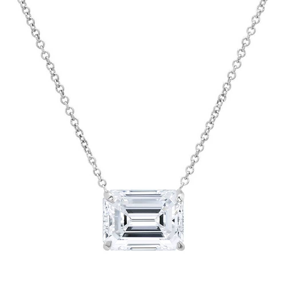 1 ct Lab Grown Emerald Cut Solitaire Pendant