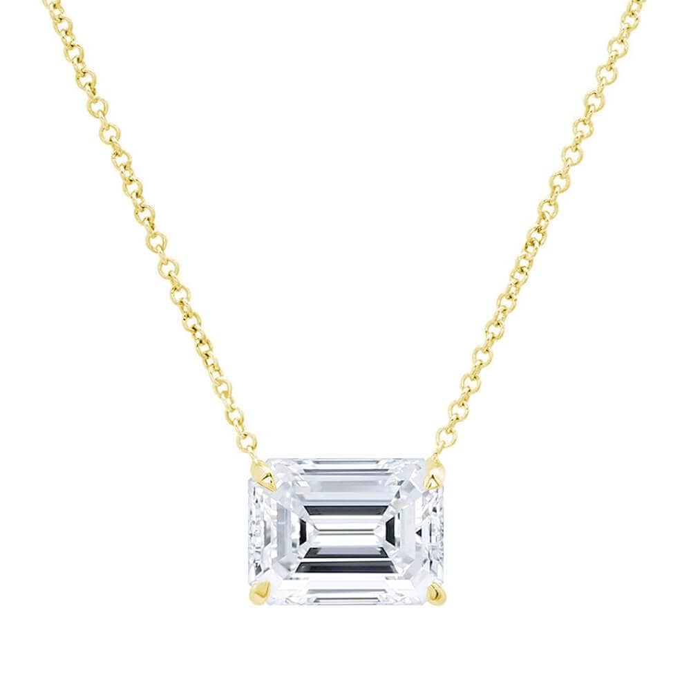 1 ct Lab Grown Emerald Cut Solitaire Pendant