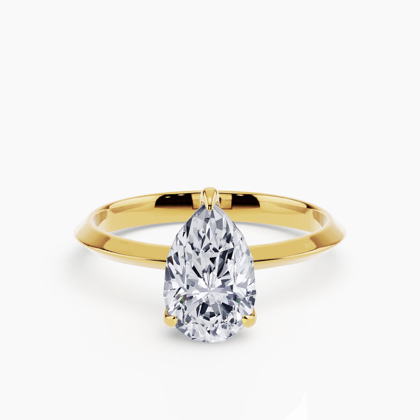 1 ct Lab Grown Pear Shape Solitaire Ring