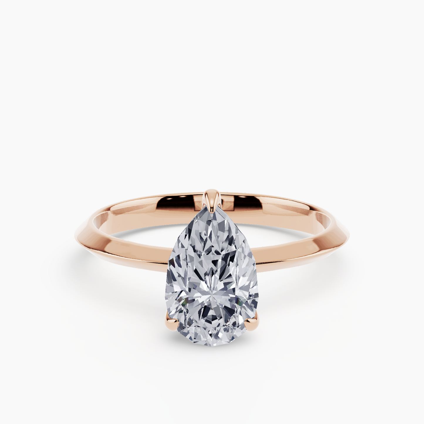 1 ct Lab Grown Pear Shape Solitaire Ring
