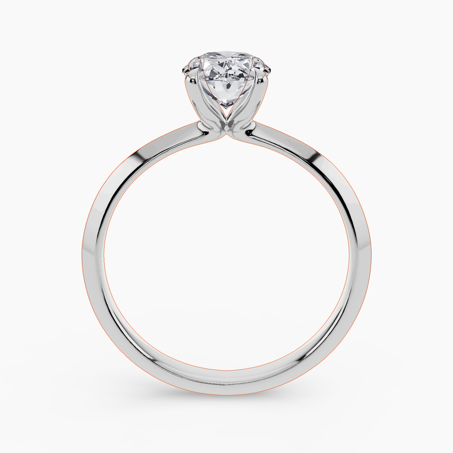 1 ct Lab Grown Oval Shape Solitaire Ring