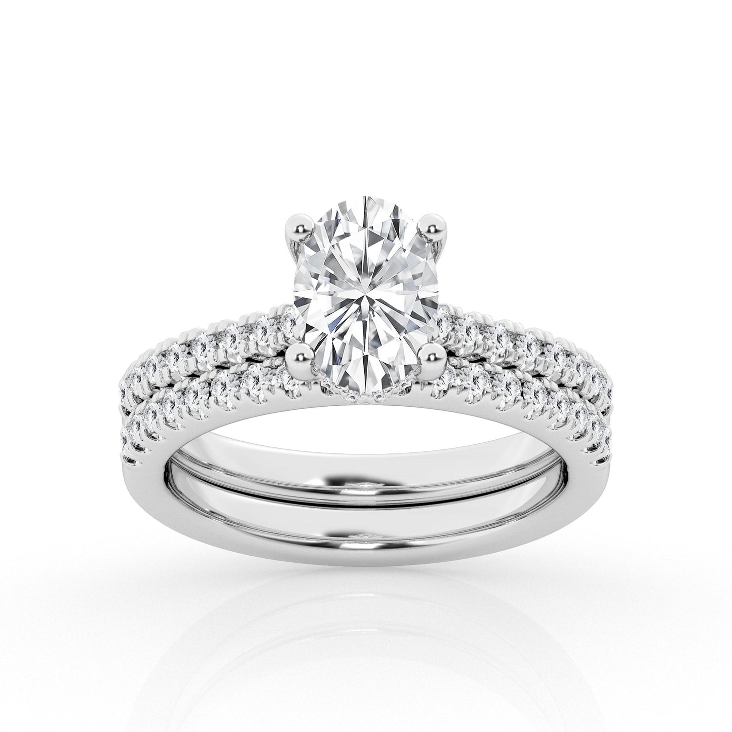 5.50 cttw Hidden Halo Bridal Ring with 5.00  center Oval