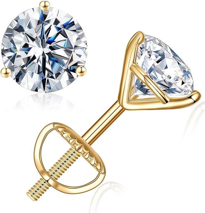 2.00 cttw 3-Prong Martini Studs - Round Diamond Earrings