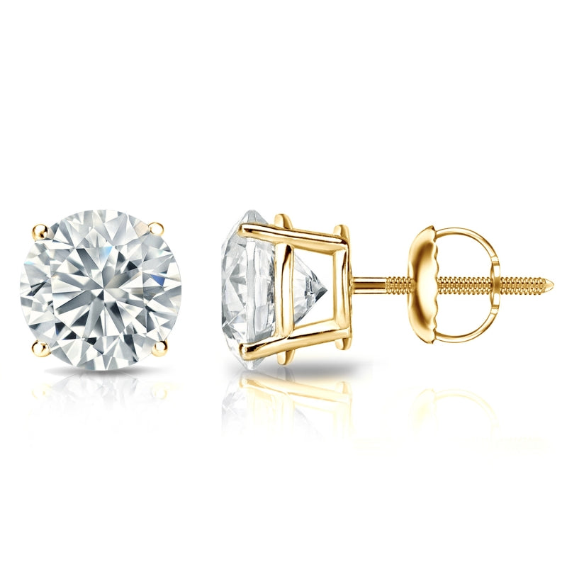 14K Diamond Stud Earrings Basket Setting 0.50ct