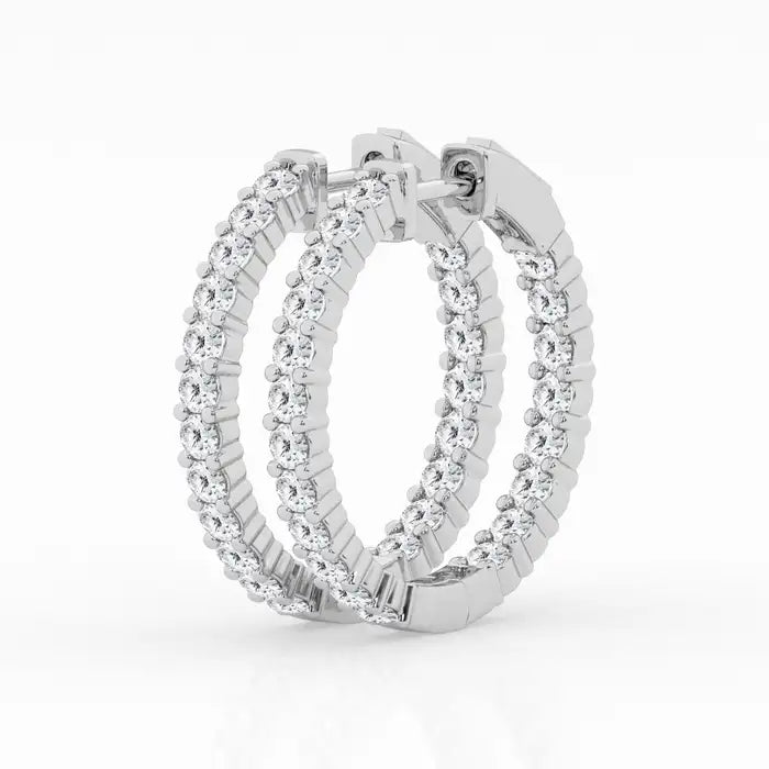 1 ctw Lab Grown Diamond Hoop Earrings