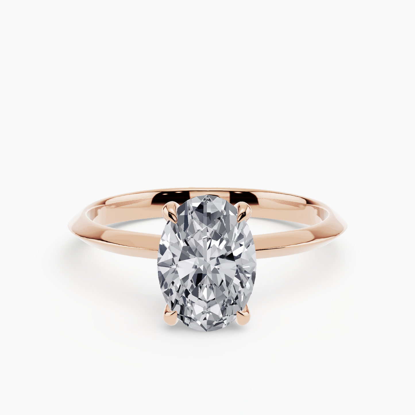 1 ct Lab Grown Oval Shape Solitaire Ring