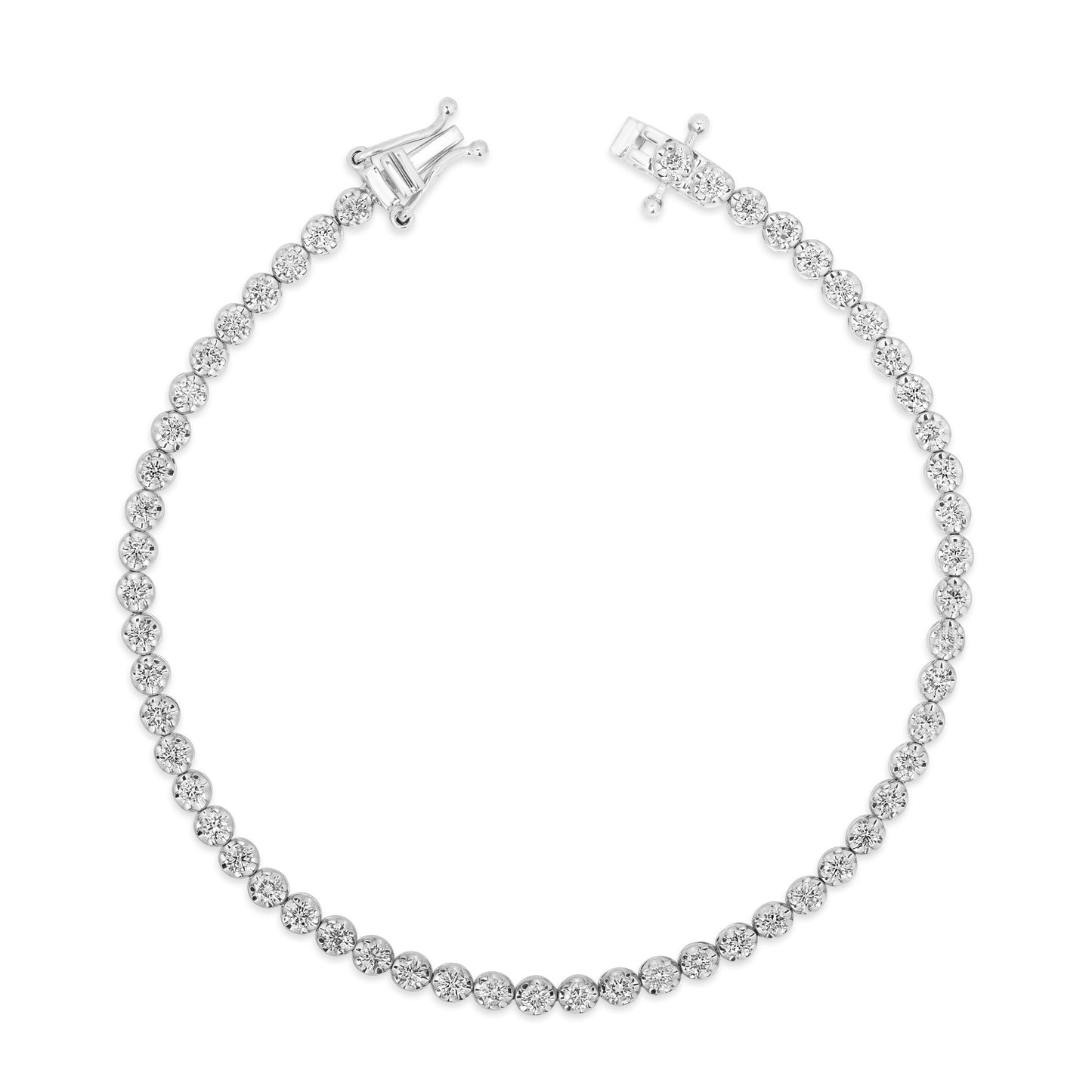 1 ct Lab Grown Round Tennis Bracelet