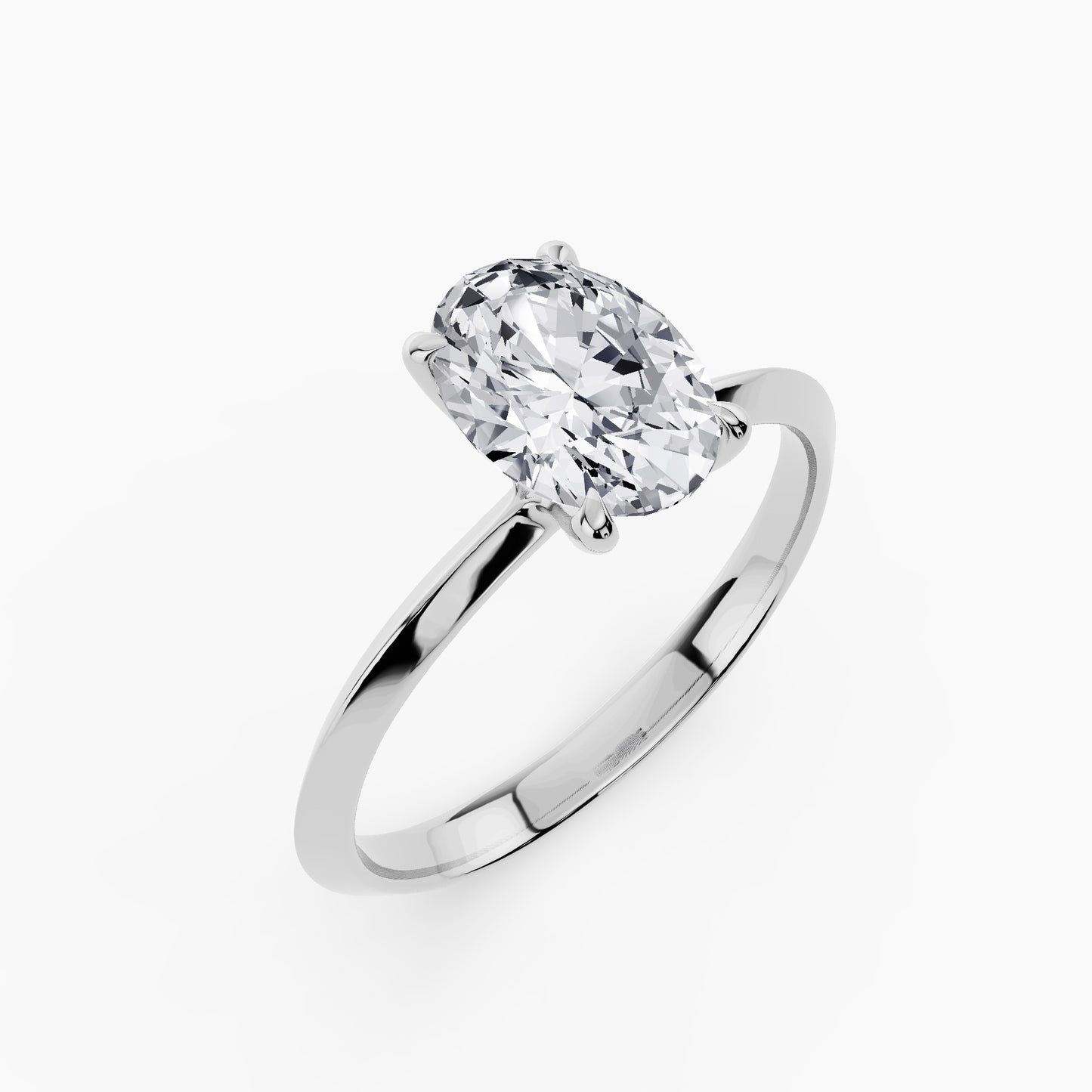 1 ct Lab Grown Oval Shape Solitaire Ring