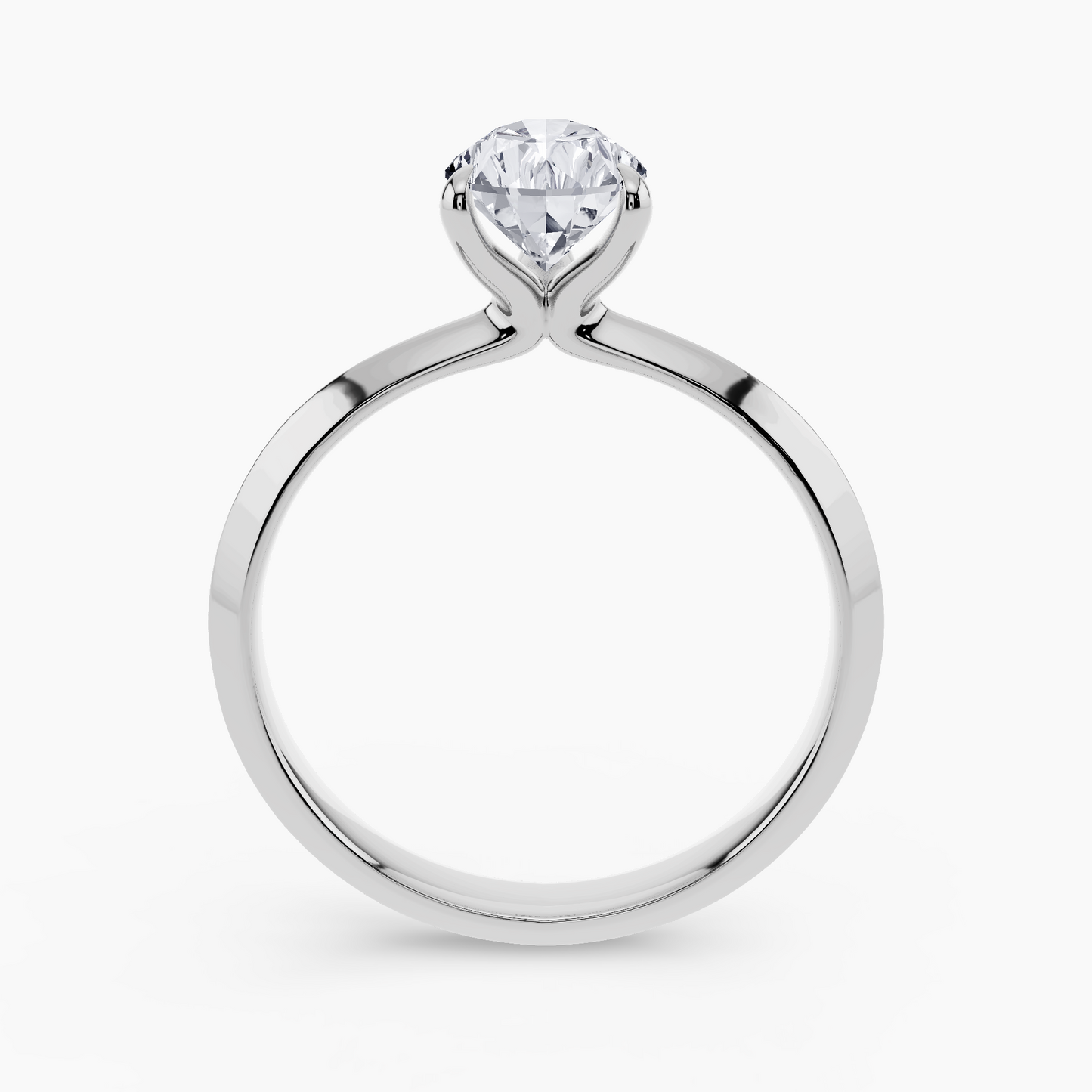 1 ct Lab Grown Pear Shape Solitaire Ring