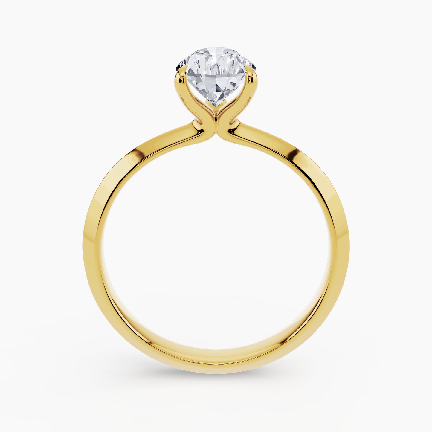 1 ct Lab Grown Pear Shape Solitaire Ring